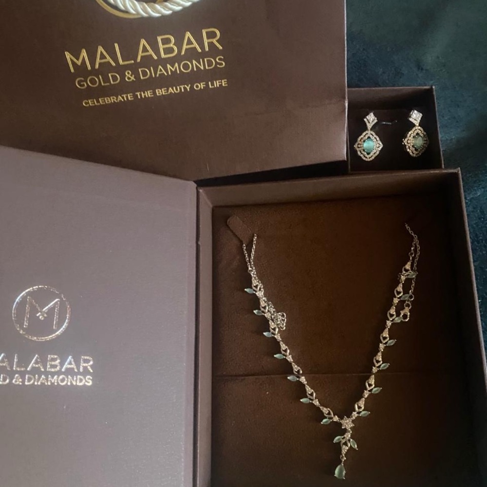 Silver Necklace and Earring Set